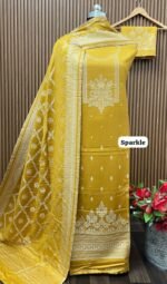 SUPER HIT Premium Weaving Pashmina Suit With Designer Stole - Image 4